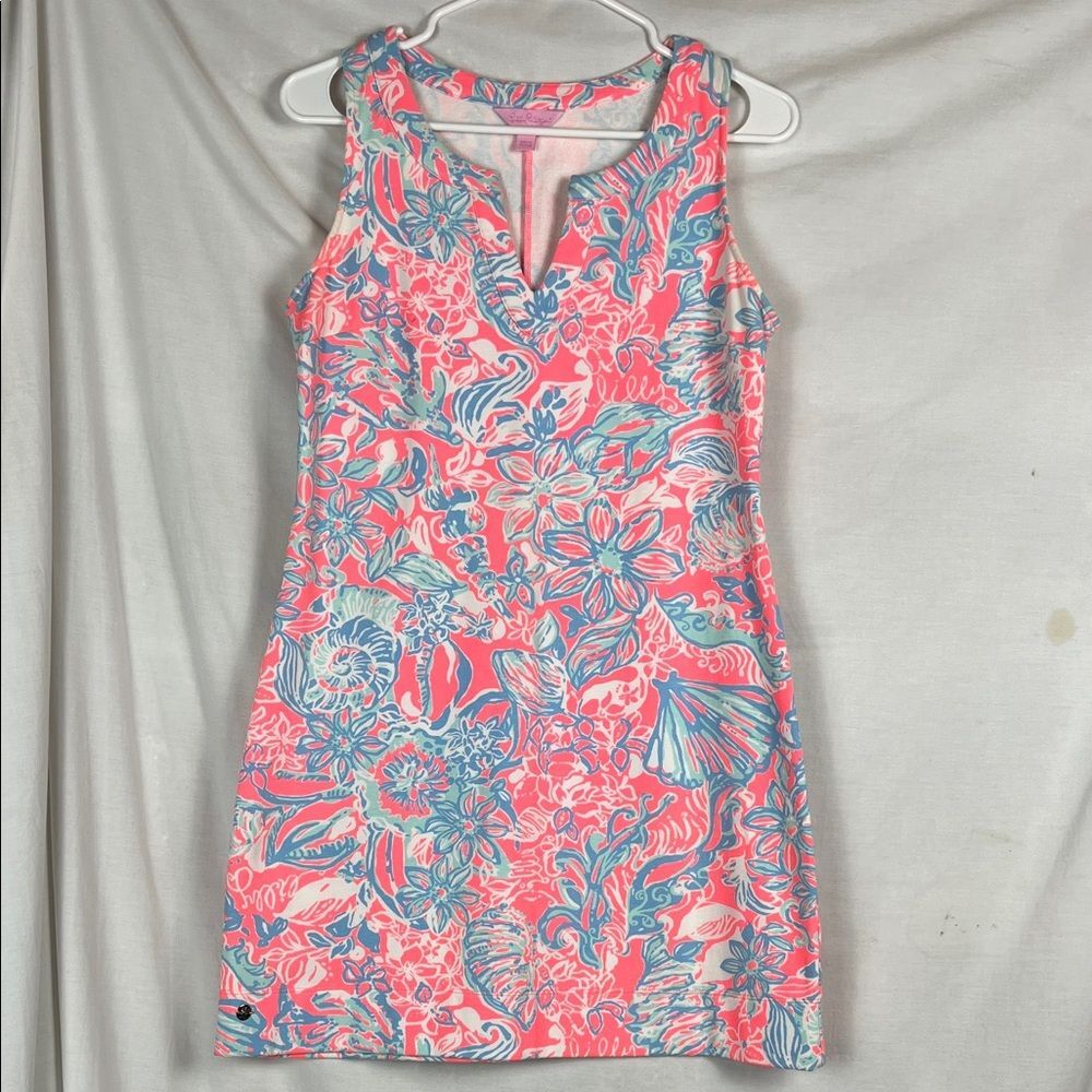 Lilly Pulitzer Estrada Shift Dress Pink Sun Ray Siren Print